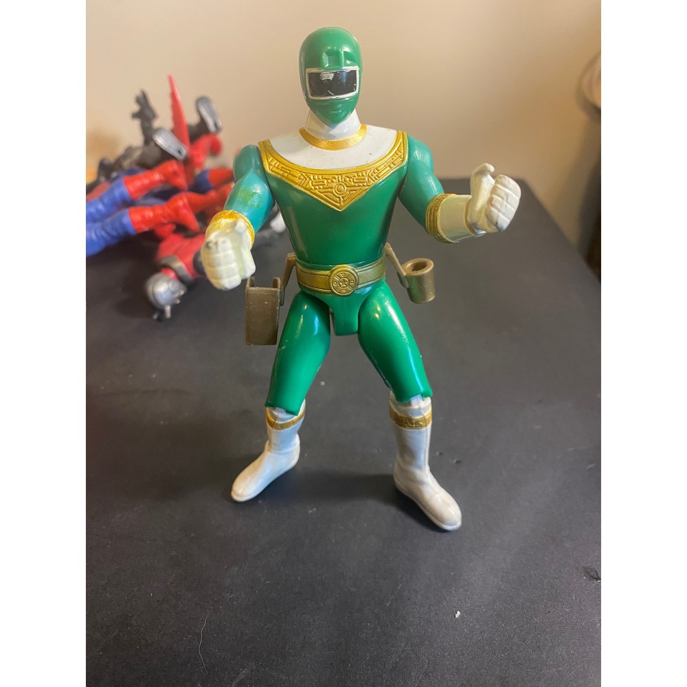 Vintage 1996 Power Rangers Zeo Green Ranger Action Figure 5 inch Saban Toy